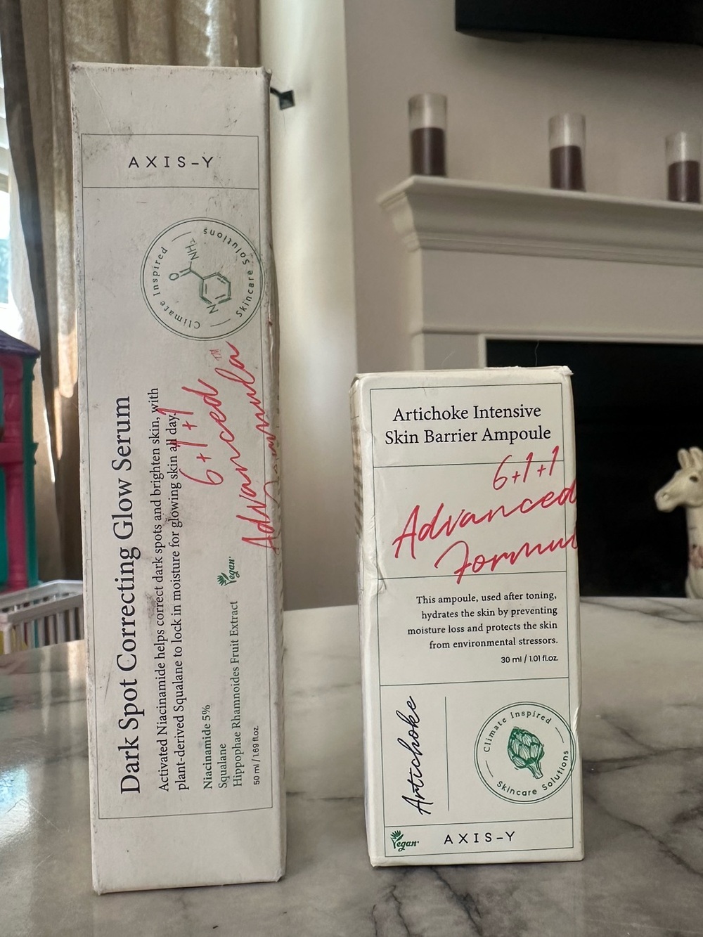 AXIS-Y Dark Spot Corrector Glow Serum
& Artichoke Intensive Skin Barrier Ampoule